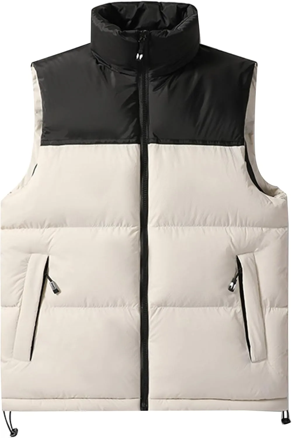 Flygo Mens Puffer Vest Lightweight Winter Outdoor Vests Warm Stand Collar Zip Sleeveless Jacket Outerwear