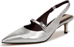 Franco Sarto Women's Khloe Pointed Toe Slingback Kitten Heel Pump