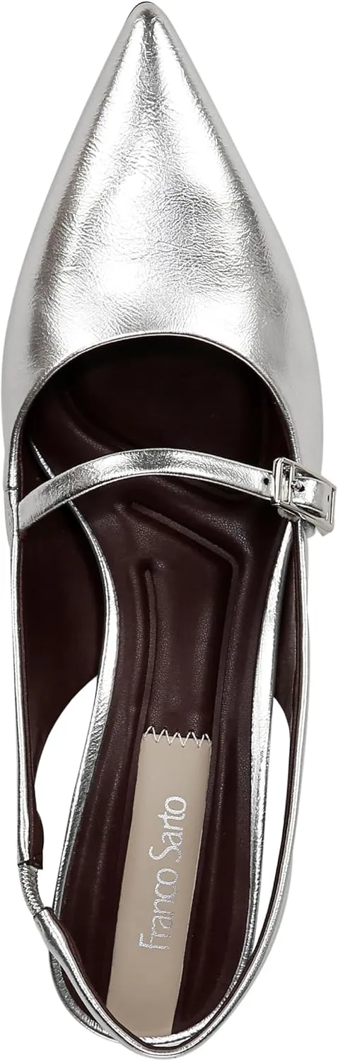 Franco Sarto Women's Khloe Pointed Toe Slingback Kitten Heel Pump