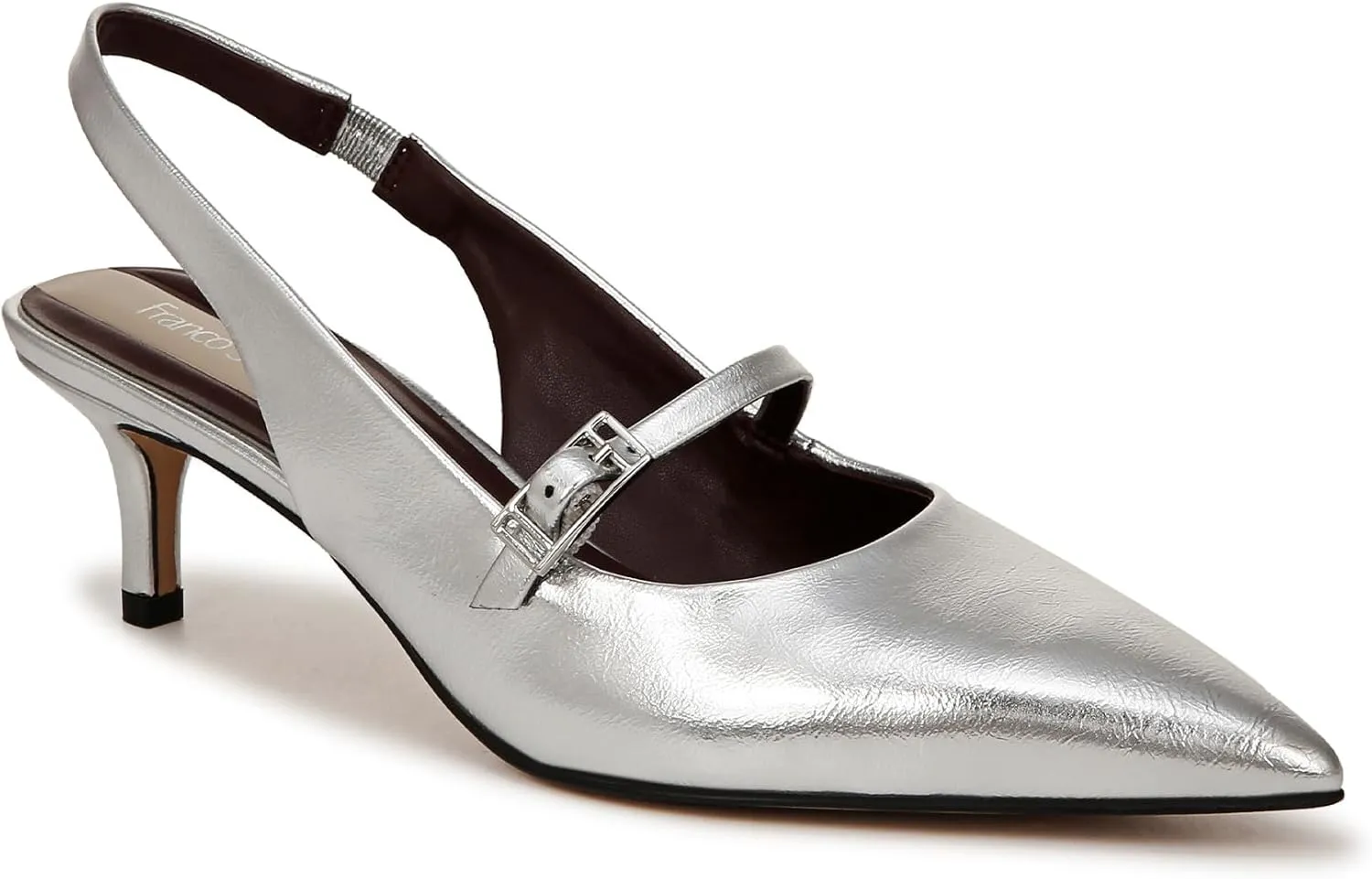 Franco Sarto Women's Khloe Pointed Toe Slingback Kitten Heel Pump