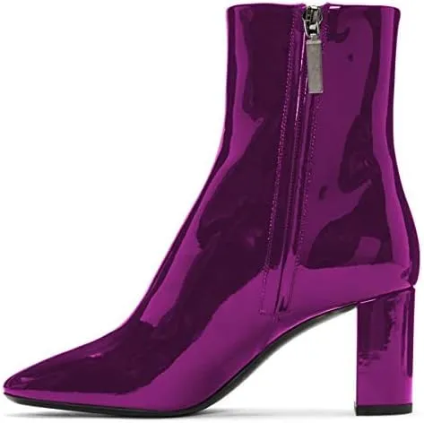 FSJ Women Basic Chunky Heel Ankle Boot Closed Toe Water-Proof Casual Comfy Shoe Size 4-15 US