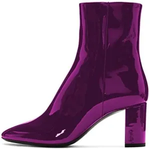 FSJ Women Basic Chunky Heel Ankle Boot Closed Toe Water-Proof Casual Comfy Shoe Size 4-15 US