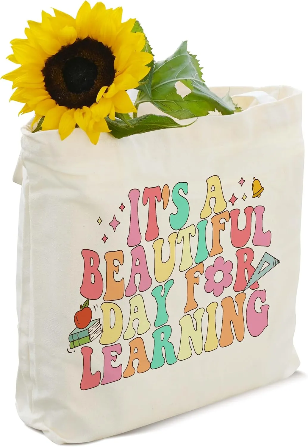Funny Quotes Gifts for Mom, Rainbow Canvas Tote Bag Aesthetic, Reusable Grocery Shopping Bags