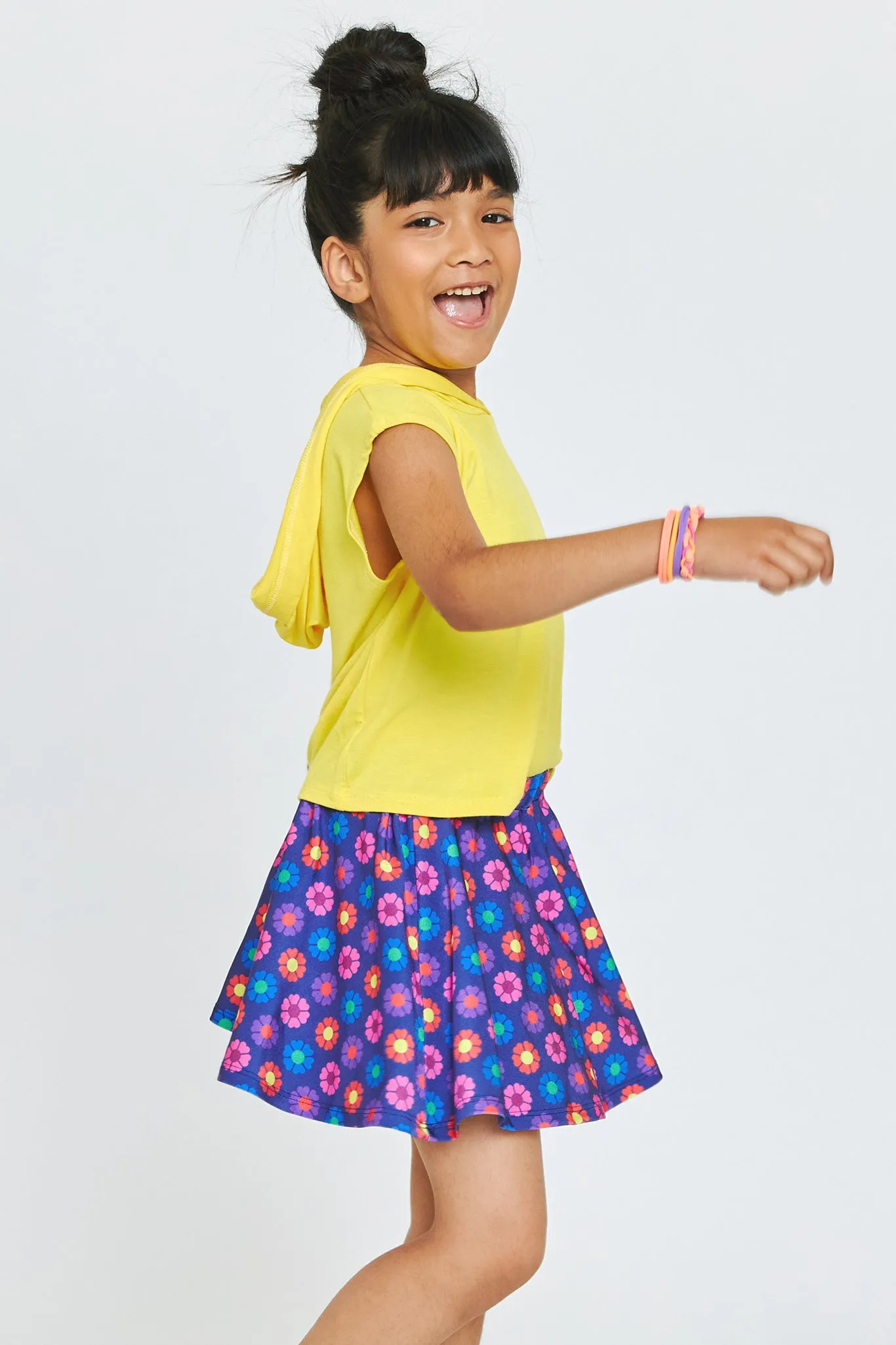 Girls Skater Skirt in Heart Floral