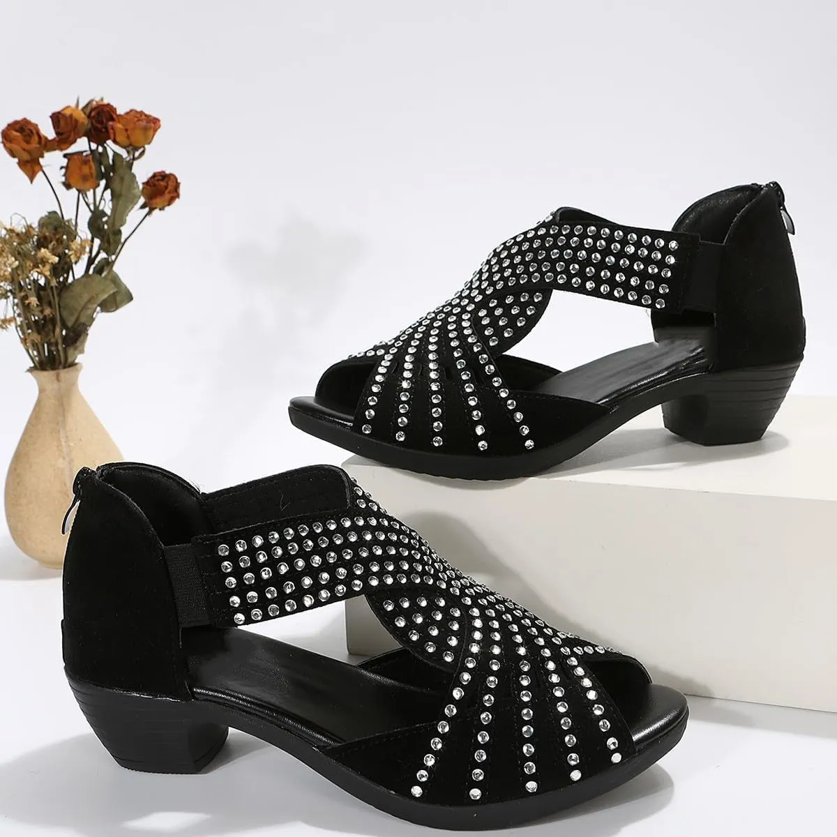 glowstep orthopedic low heel cut-out sandals Comfortable Orthotic Flat Summer Sandals with Arch Support