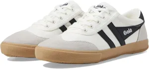 Gola Men's Badminton Sneaker, Off-White/Black/Gum, 11.5