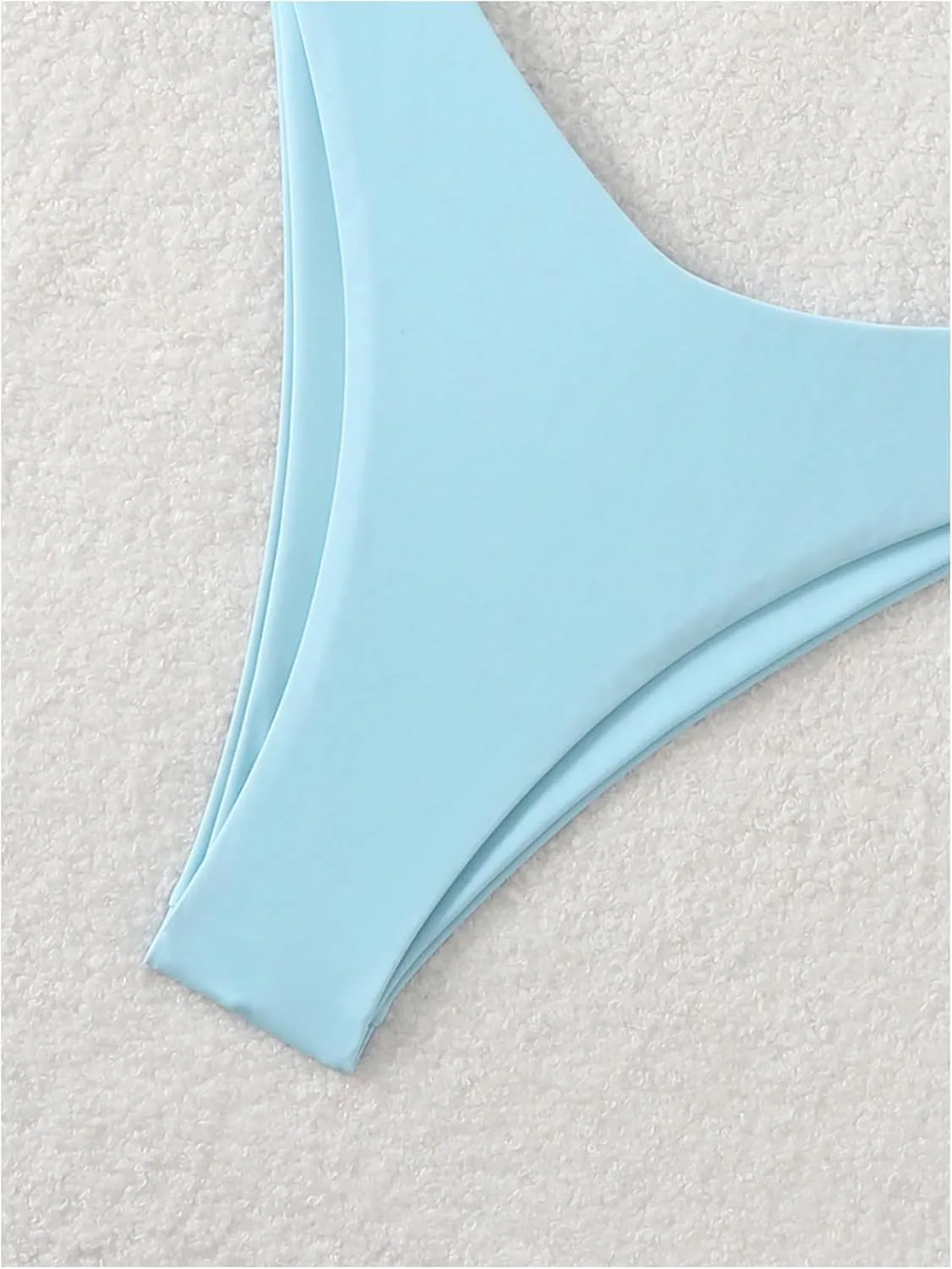 GORGLITTER Women's High Waisted Thong Bikini Set Halter Triangle Tie Back Swimsuit Bathing Suit