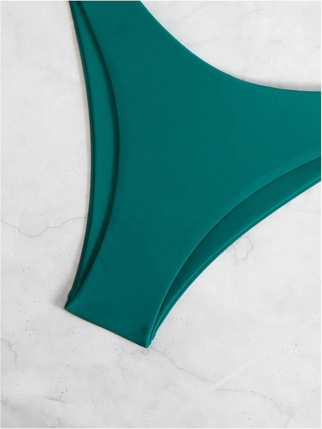 GORGLITTER Women's High Waisted Thong Bikini Set Halter Triangle Tie Back Swimsuit Bathing Suit