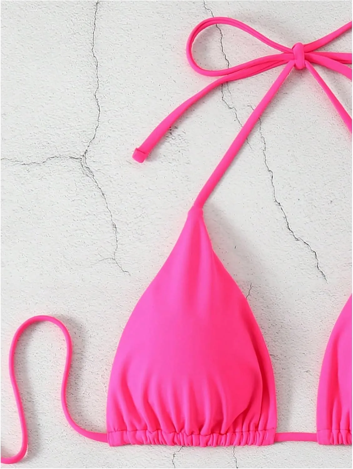 GORGLITTER Women's High Waisted Thong Bikini Set Halter Triangle Tie Back Swimsuit Bathing Suit