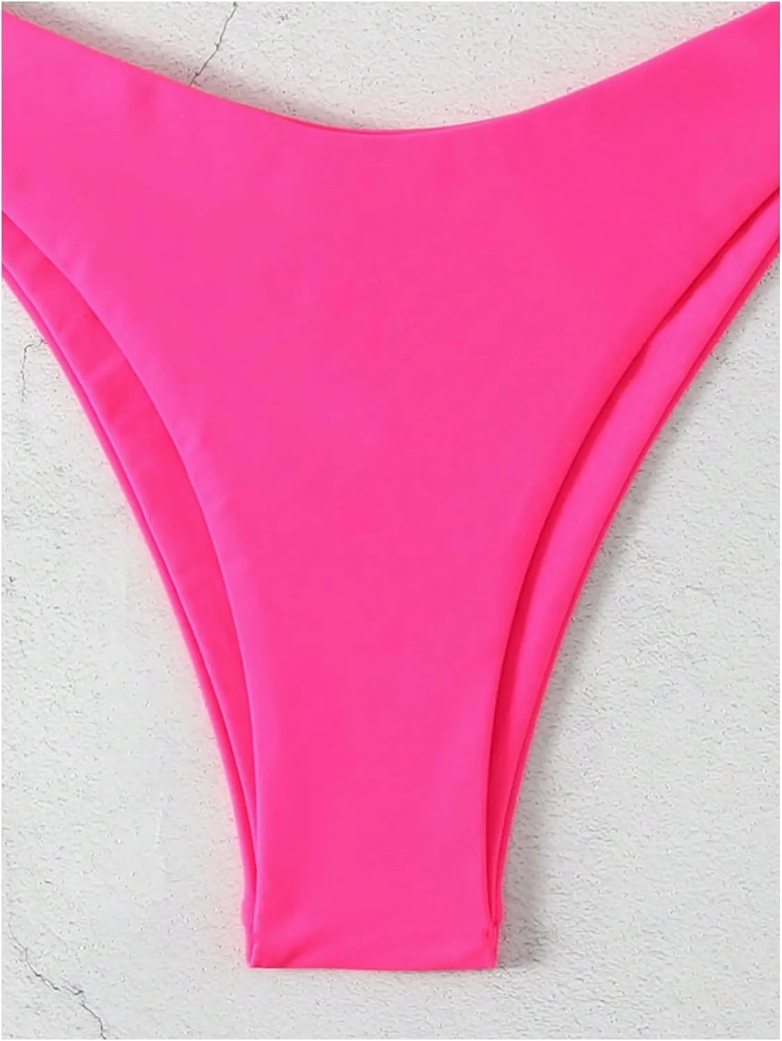 GORGLITTER Women's High Waisted Thong Bikini Set Halter Triangle Tie Back Swimsuit Bathing Suit