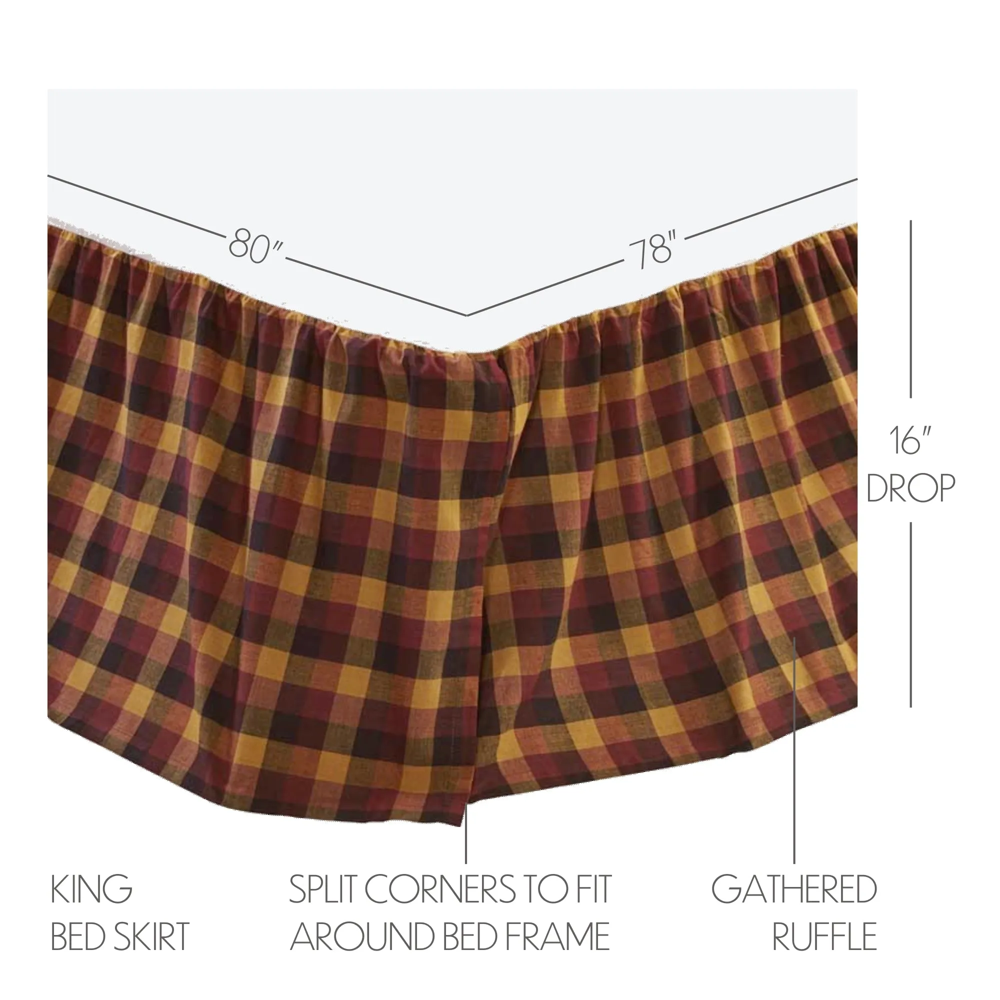 Heritage Farms Primitive Check Bed Skirt