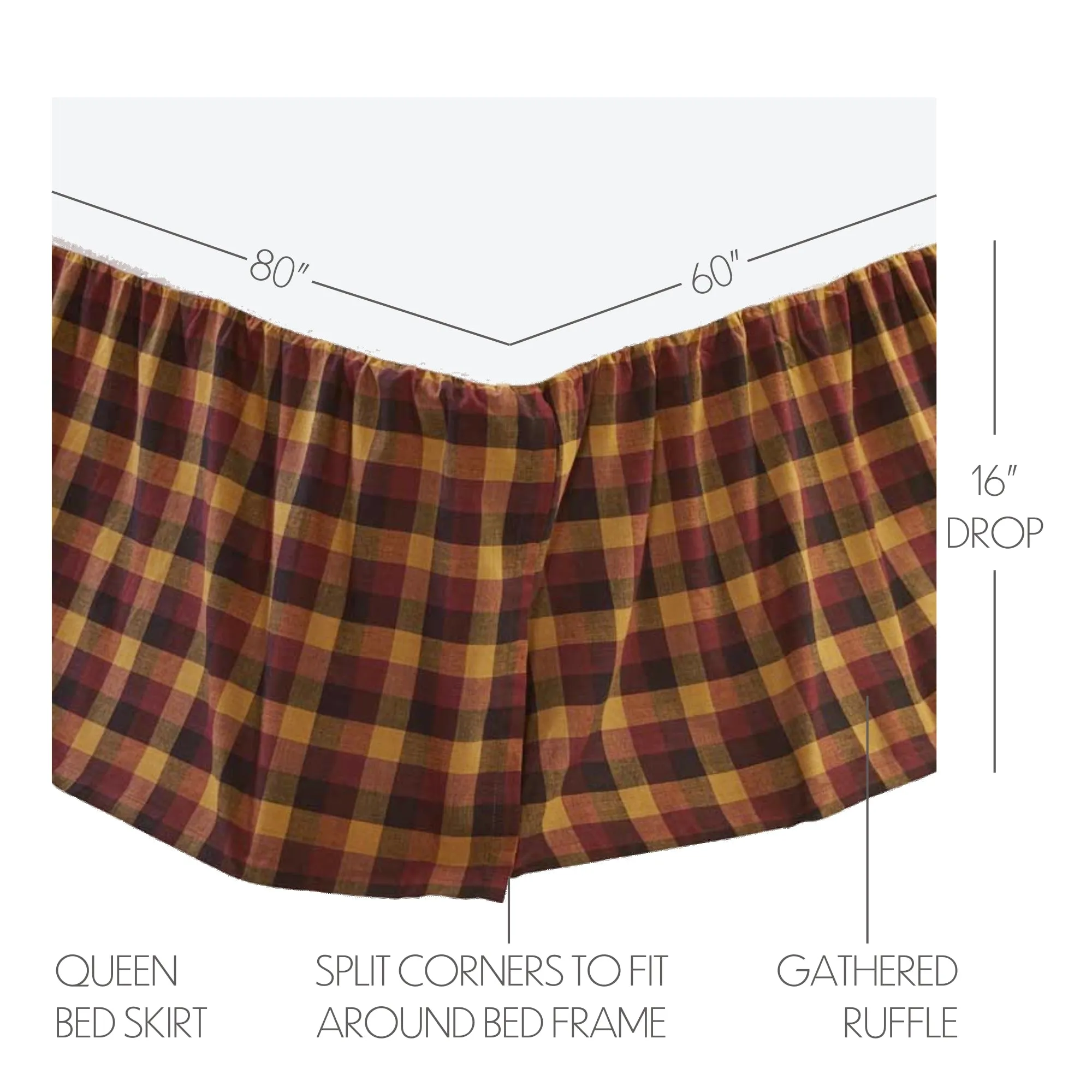 Heritage Farms Primitive Check Bed Skirt