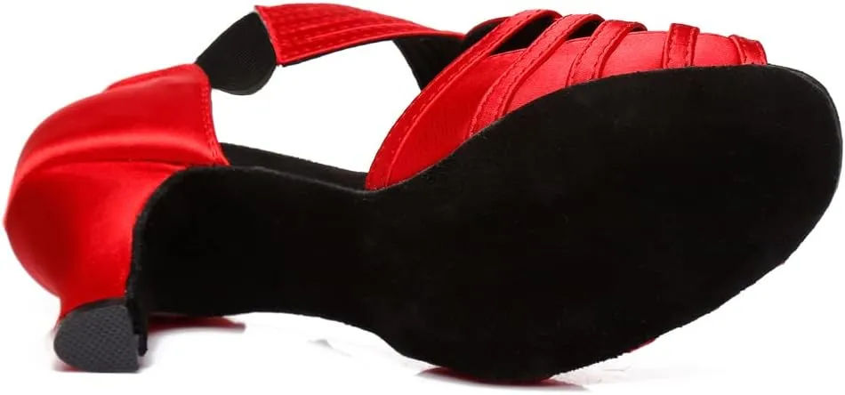 HIPPOSEUS Women's Professional Latin Dance Shoes Slip on Ballroom Salsa Bachata Performance Practice Dancer Shoes