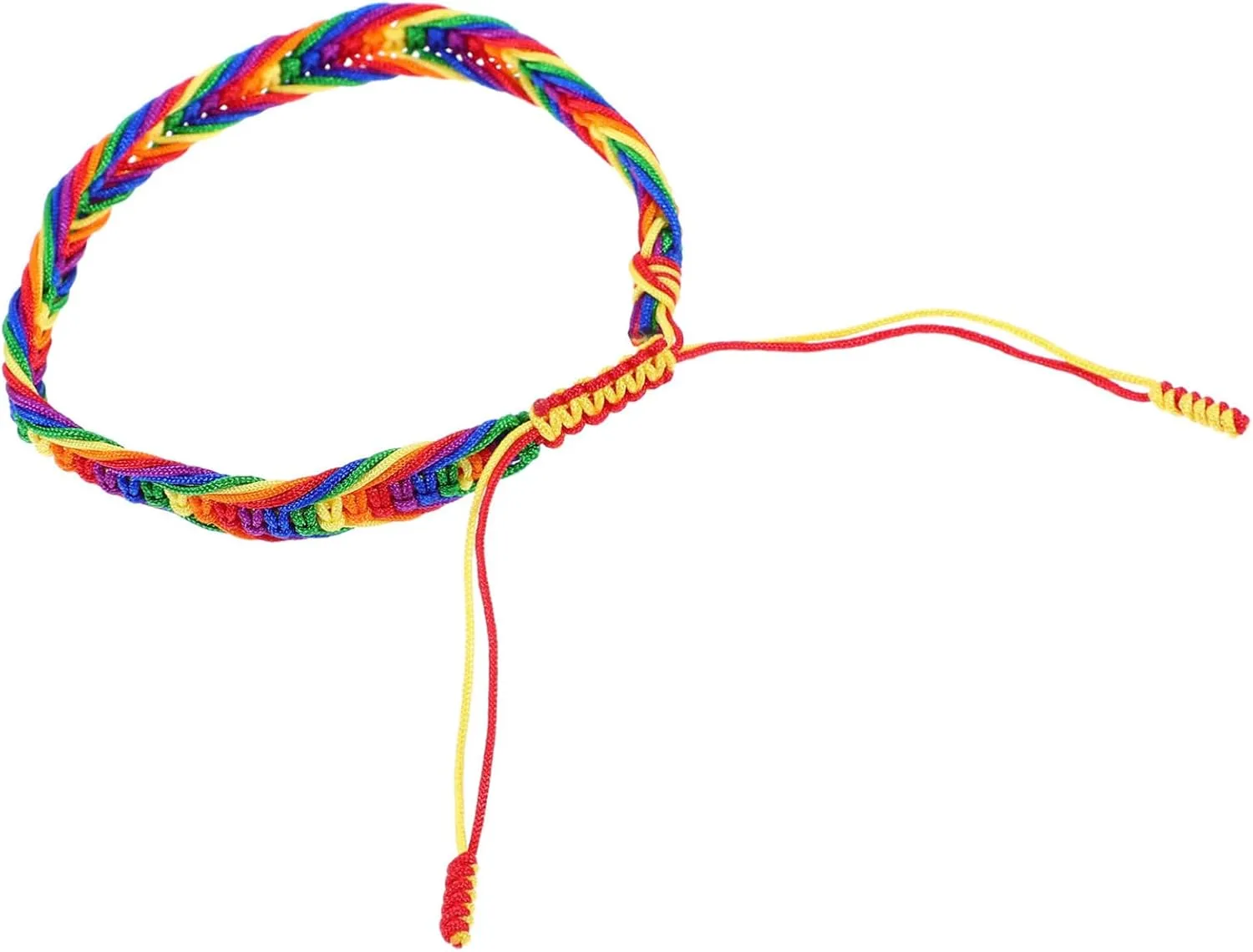 Homoyoyo Unisex Braided Bracelet Pride Rainbow Adjustable Comfortable Perfect Families Friends