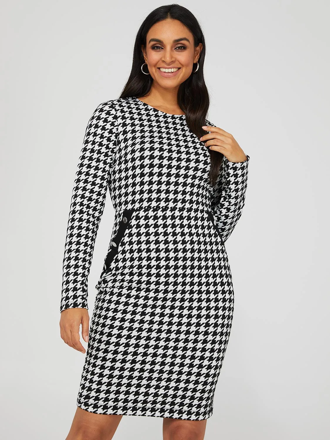 Houndstooth Sheath Dress