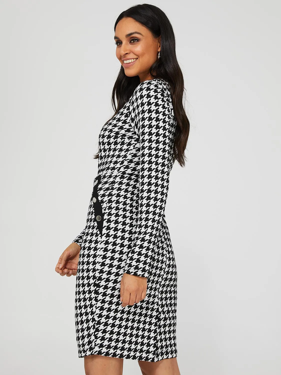 Houndstooth Sheath Dress
