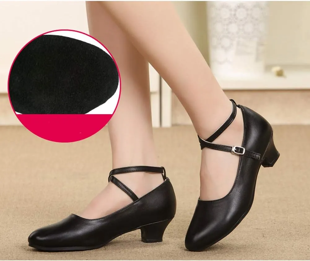 HROYL Women Latin Dance Shoes Ballroom Dance Shoes Performance Practice Salsa Bachata Dancing Shoes,Model DYZPHRD