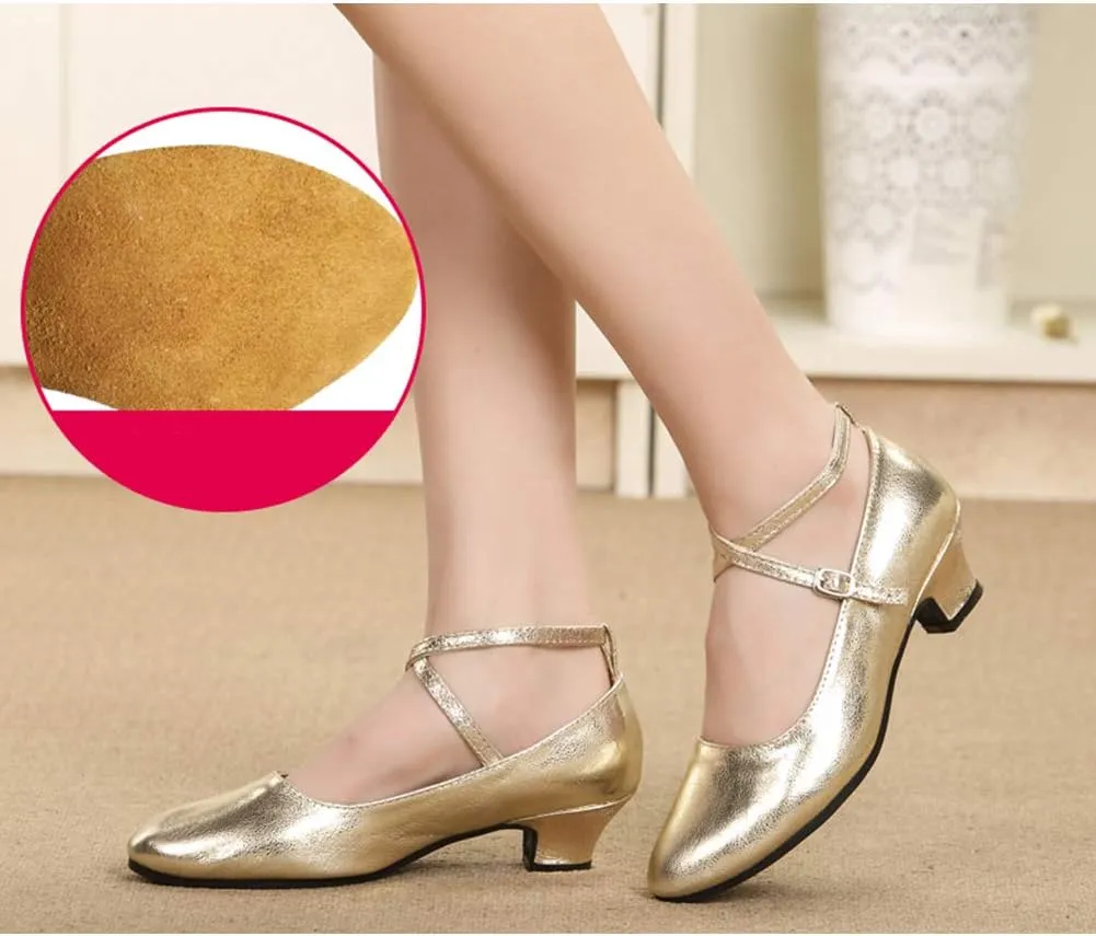 HROYL Women Latin Dance Shoes Ballroom Dance Shoes Performance Practice Salsa Bachata Dancing Shoes,Model DYZPHRD