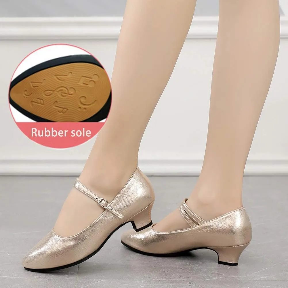 HROYL Women's Latin Ballroom Dance Shoes Salsa Bachata Practice Professional Dancing Shoes,Model DYSDXMD