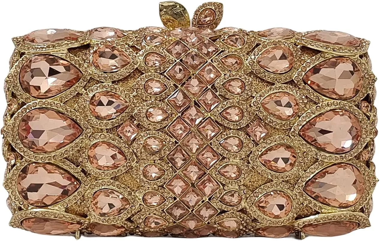 HUANG ZHUANG Elegant Crystal Clutch Women Sparkling Big Rhinestone Evening Bag Wedding Formal Party Handbag Banquet