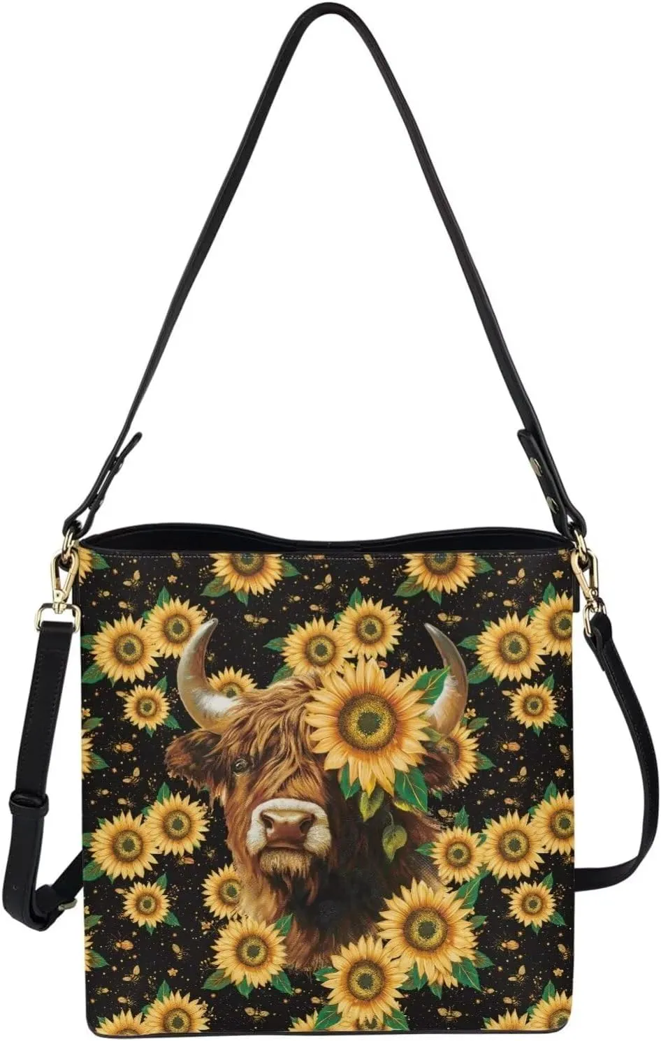 HUGS IDEA Handbags for Women PU Leather Big Capacity Tote Handbag Hobo Crossbody Bucket Purse