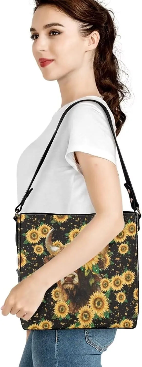 HUGS IDEA Handbags for Women PU Leather Big Capacity Tote Handbag Hobo Crossbody Bucket Purse