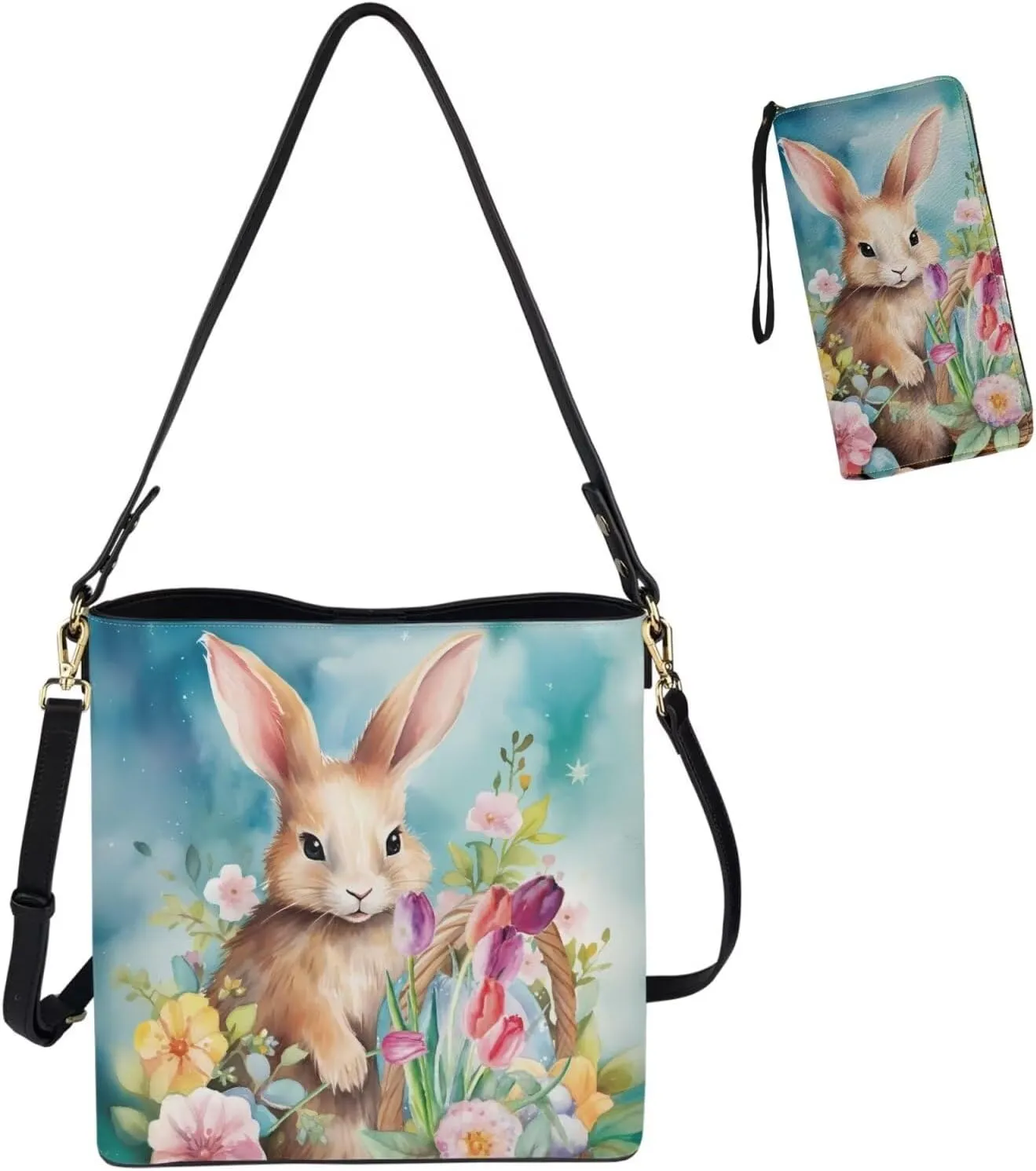 HUGS IDEA Hobo Bag for Women Bucket Bag Leather Tote Bag Shoulder Purse Handbag with Zipper