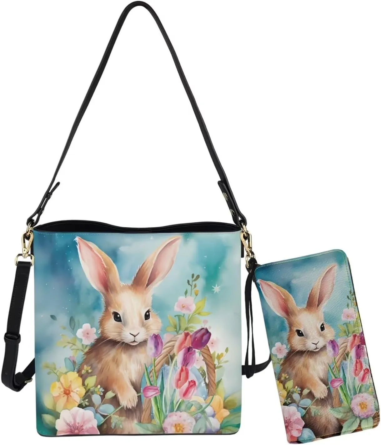 HUGS IDEA Hobo Bag for Women Bucket Bag Leather Tote Bag Shoulder Purse Handbag with Zipper
