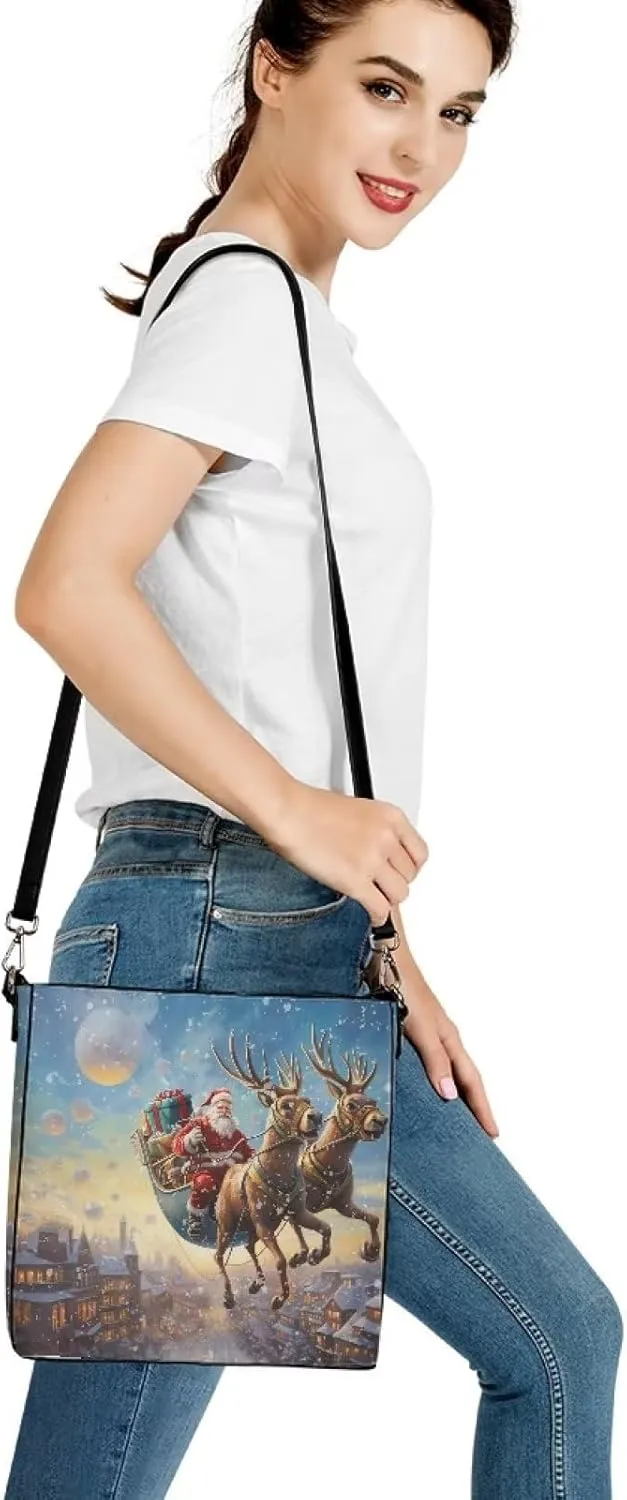 HUGS IDEA Women Crossbody Bag with Adjustable Straps Top Handle Handbag Bucket Purse Lightweight Portable