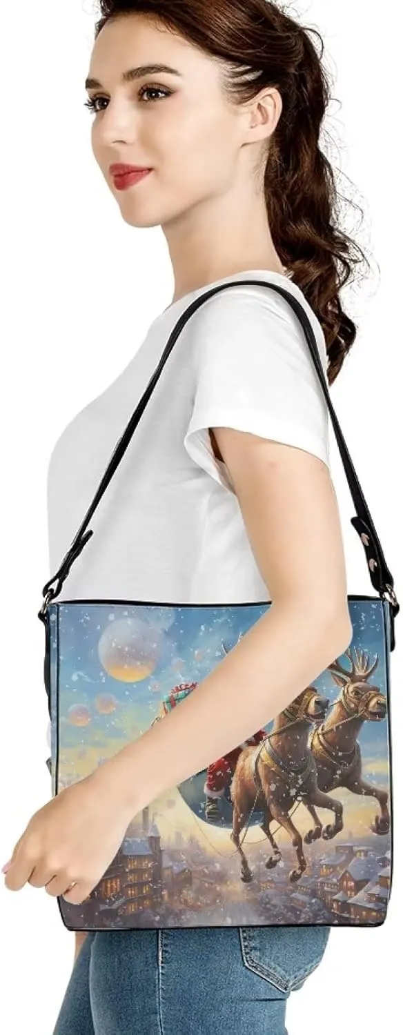 HUGS IDEA Women Crossbody Bag with Adjustable Straps Top Handle Handbag Bucket Purse Lightweight Portable