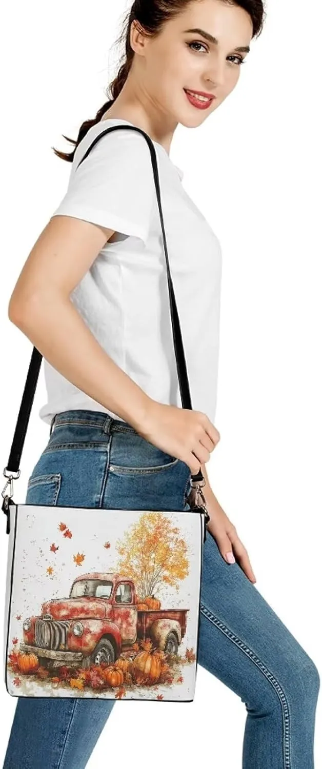 HUGS IDEA Women Handbags PU Leather Big Capacity Tote Handbag Hobo Crossbody Bucket Purse