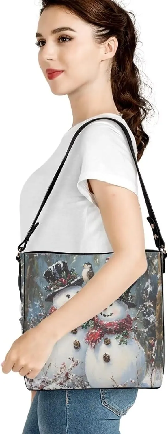 HUGS IDEA Women Handbags PU Leather Big Capacity Tote Handbag Hobo Crossbody Bucket Purse