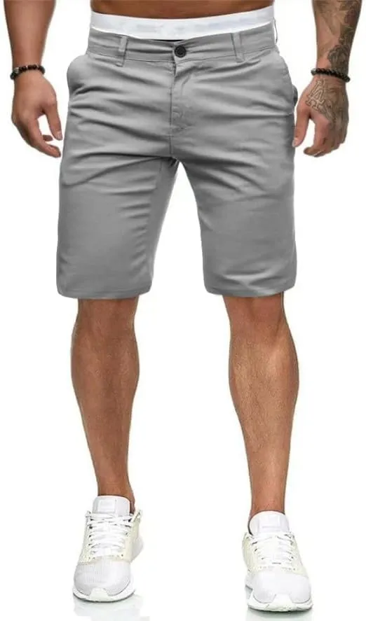 HUNGSON Men's Casual Shorts Lightweight Golf Shorts with 4 Pockets Stretch Quick Dry Comfy Work Shorts