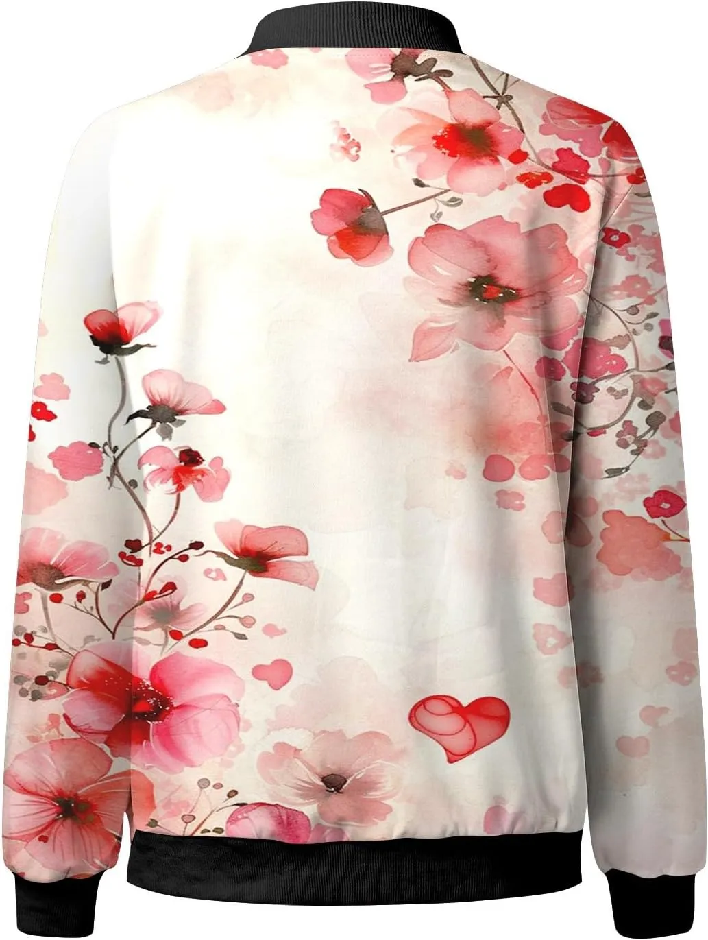 Jacket for Women Trendy Square Thin Pocket Jacket Blouse Coat Baseball Top Women's Casual Floral Bomber Jacket Coat