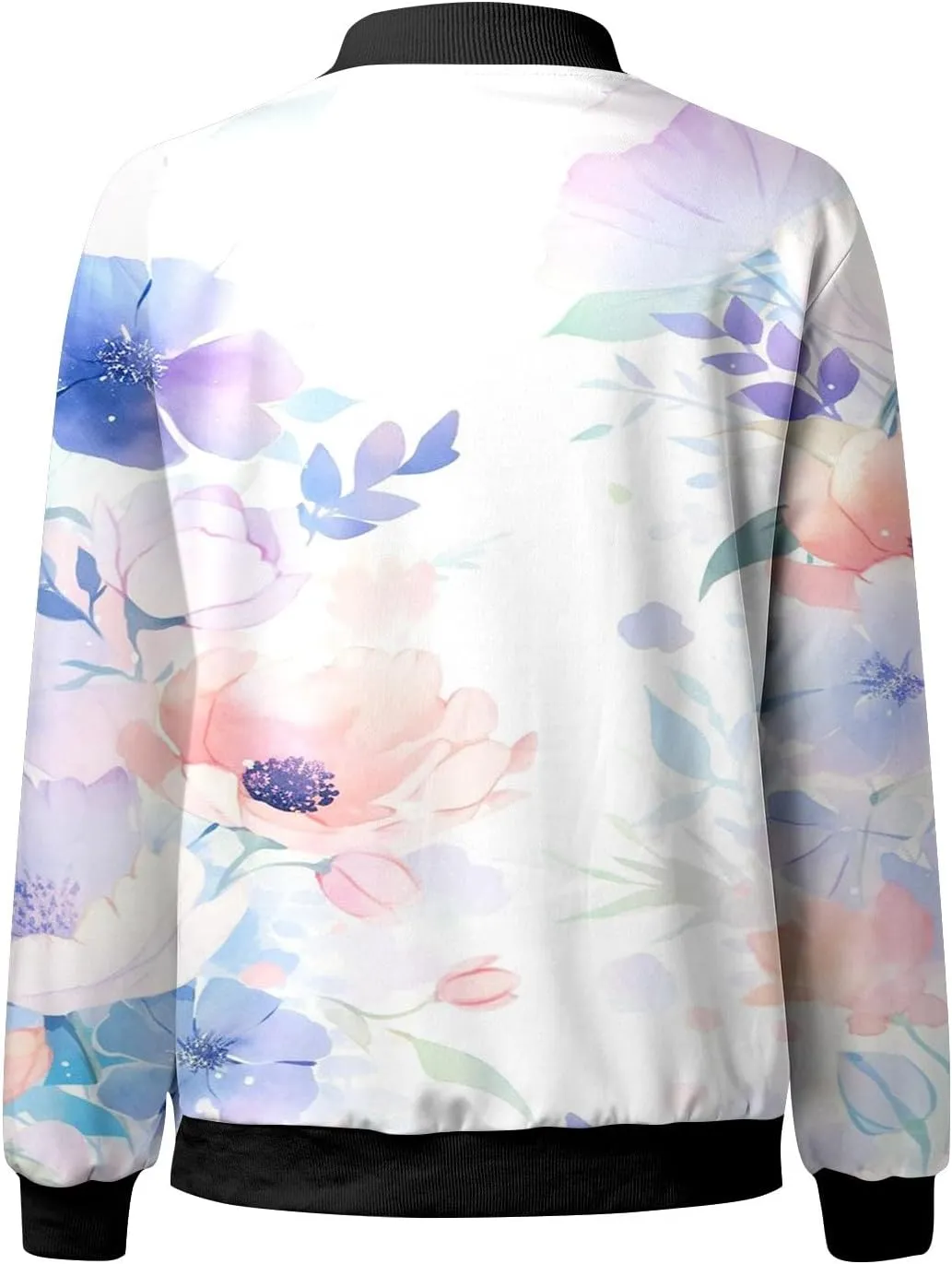 Jacket for Women Trendy Square Thin Pocket Jacket Blouse Coat Baseball Top Women's Casual Floral Bomber Jacket Coat