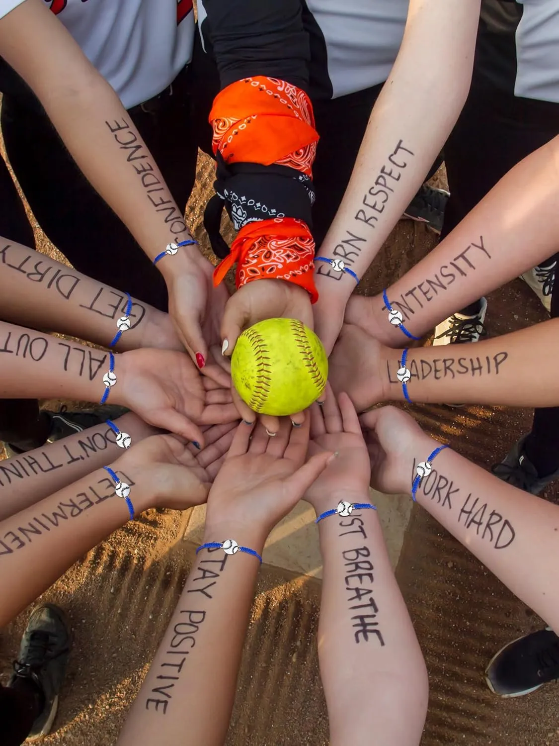 Jadive 20 Pcs Softball Bracelets Bulk Softball Party Favors Sport Team Gifts Baseball Bracelets Adjustable Coach Gifts Graduation Favors for Players