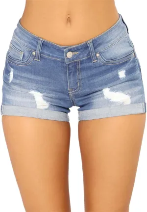 Jegging Shorts for Women Sexy Slim High Waisted Tassels Ripped Denim Shorts Summer Trendy Comfort Shorts with Pockets