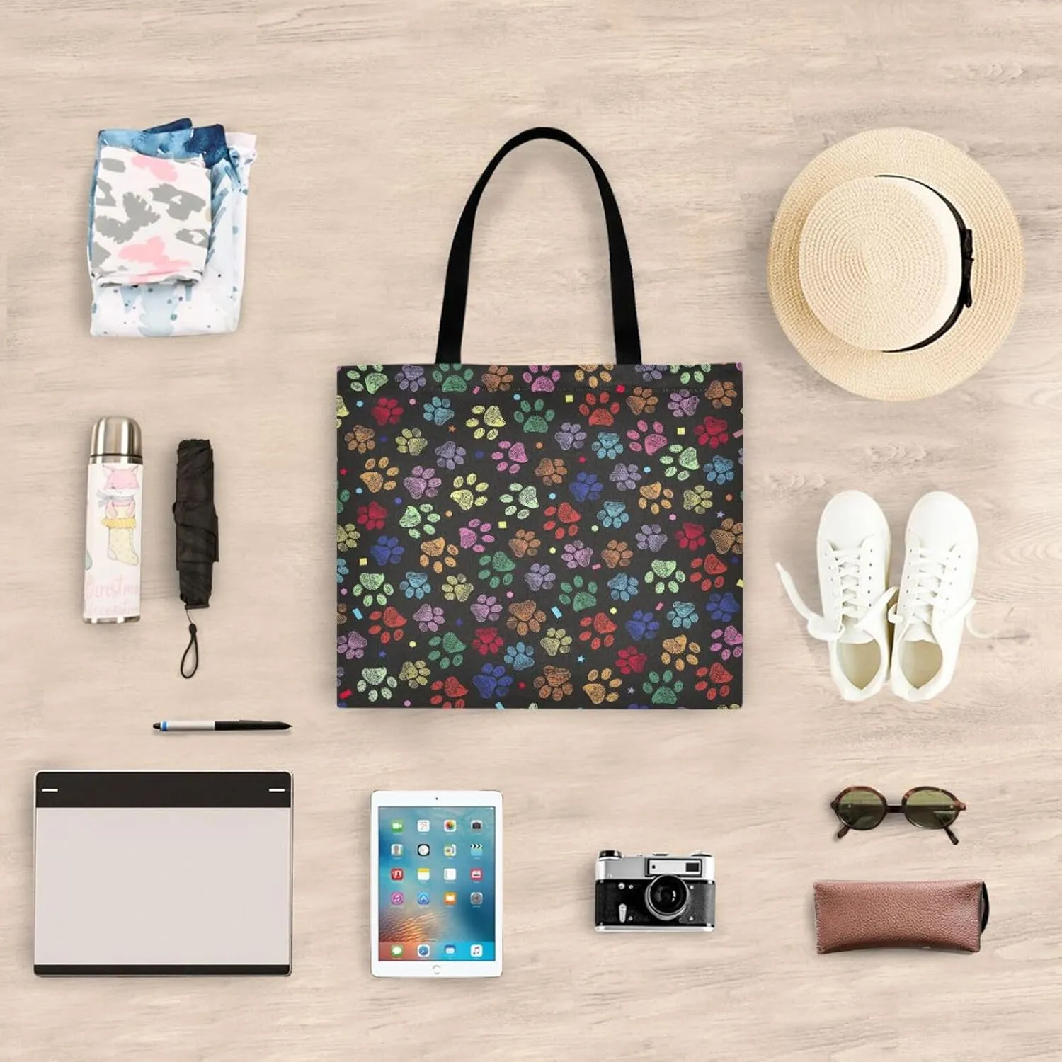 JSTEL Canvas Tote Bag for Women with Pocket, Work Tote Bag Shopping Bag