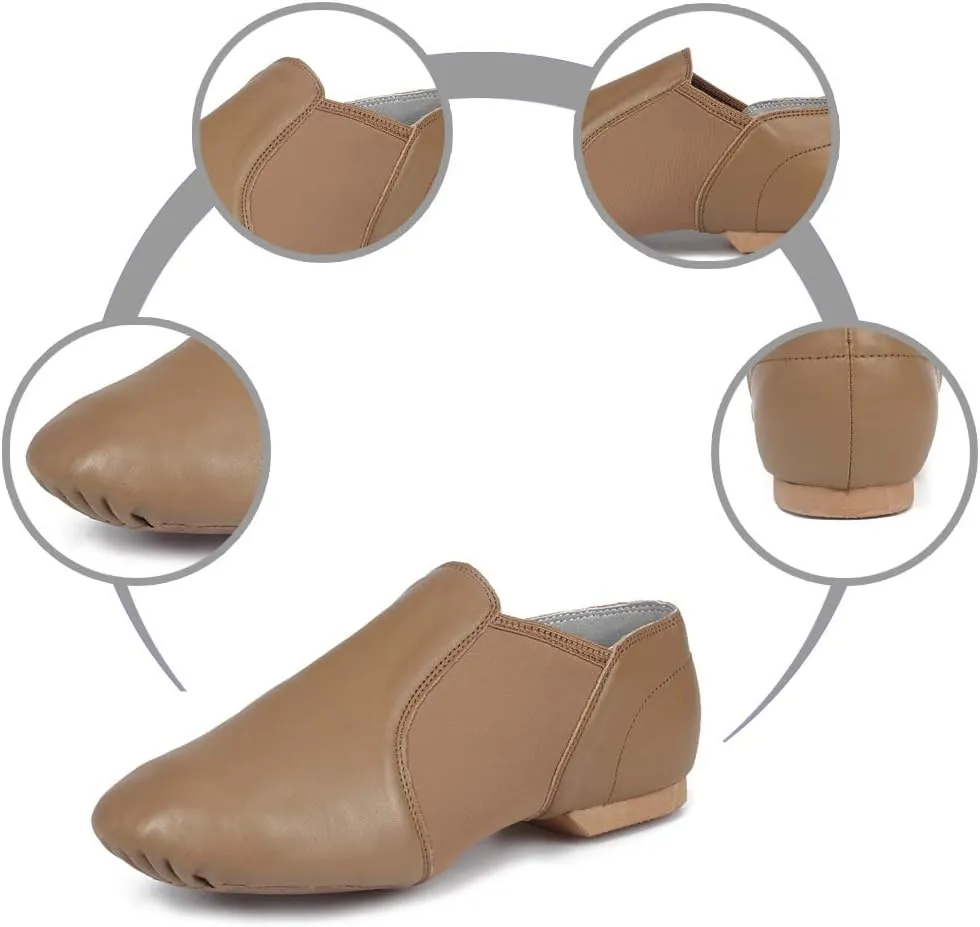 JUODVMP Women's Jazz Dance Shoes Leather Professional Ballroom Salsa Practice Performance Dance Shoes,Model JS359