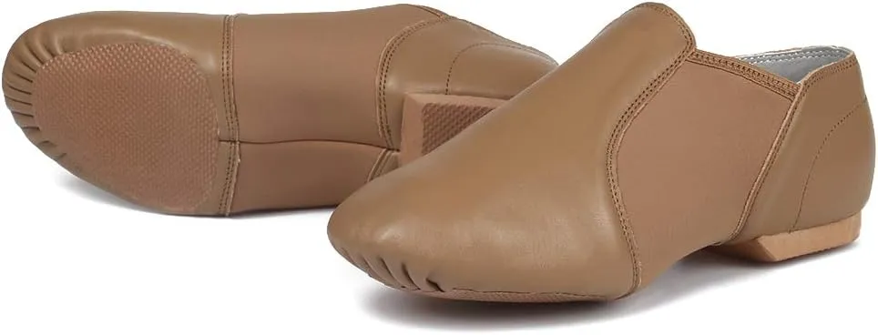JUODVMP Women's Jazz Dance Shoes Leather Professional Ballroom Salsa Practice Performance Dance Shoes,Model JS359