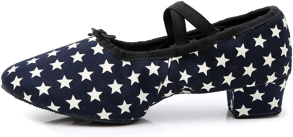 JUODVMP Women's Jazz Dance Shoes Leather Professional Ballroom Salsa Practice Performance Dance Shoes,Model JS359