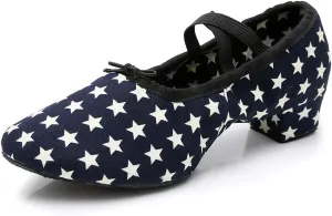 JUODVMP Women's Jazz Dance Shoes Leather Professional Ballroom Salsa Practice Performance Dance Shoes,Model JS359