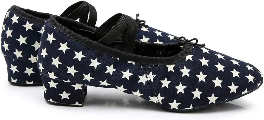 JUODVMP Women's Jazz Dance Shoes Leather Professional Ballroom Salsa Practice Performance Dance Shoes,Model JS359