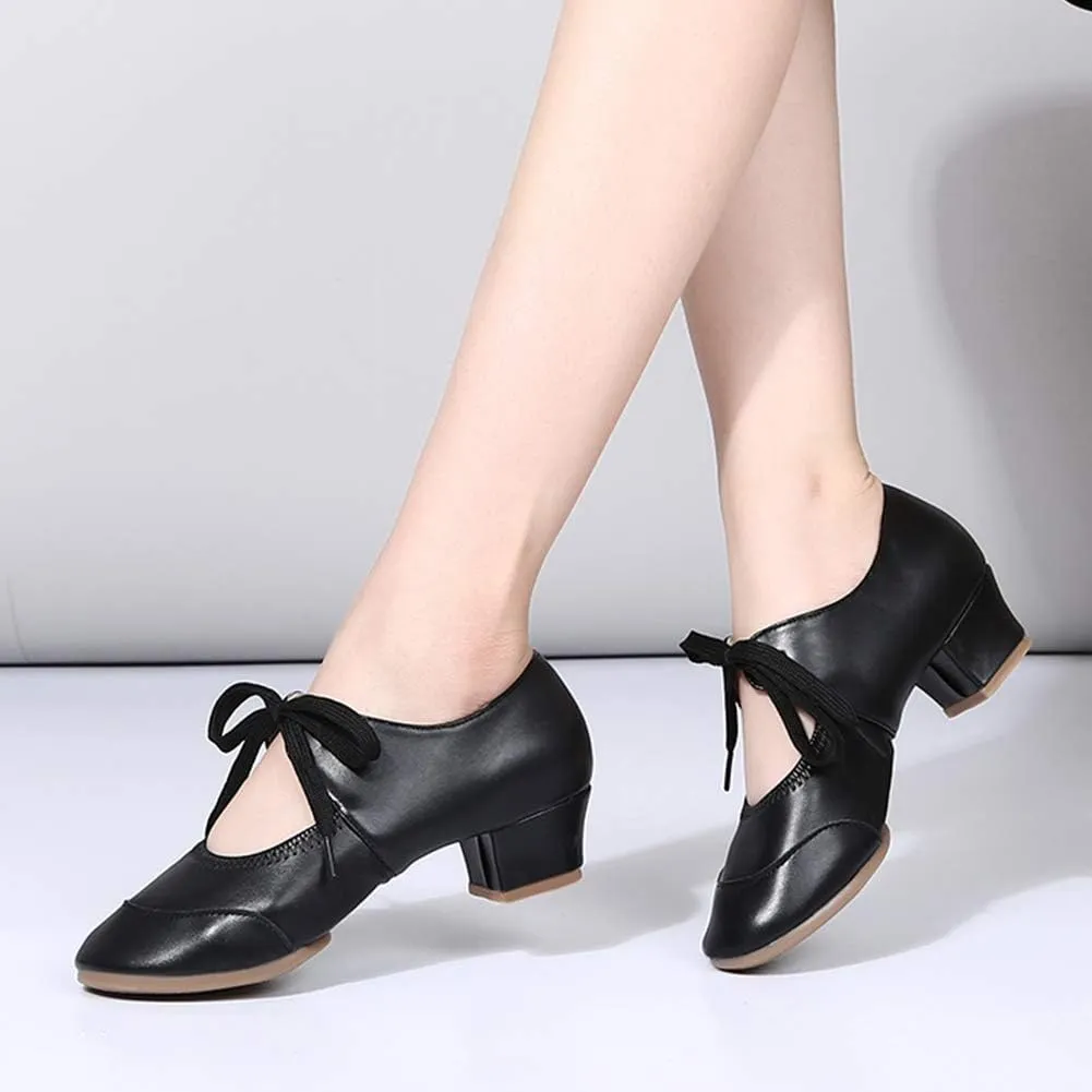 JUODVMP Women's Latin Dance Shoes Professional Practice Ballroom Square Dance Shoes for Women,Model YMJ215