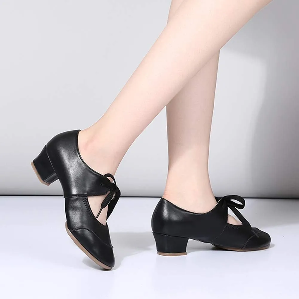 JUODVMP Women's Latin Dance Shoes Professional Practice Ballroom Square Dance Shoes for Women,Model YMJ215