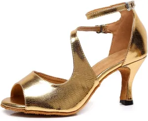 JUODVMP Women's Professional Latin Dance Shoes,Ballroom Performance Wedding Party Dance Shoes