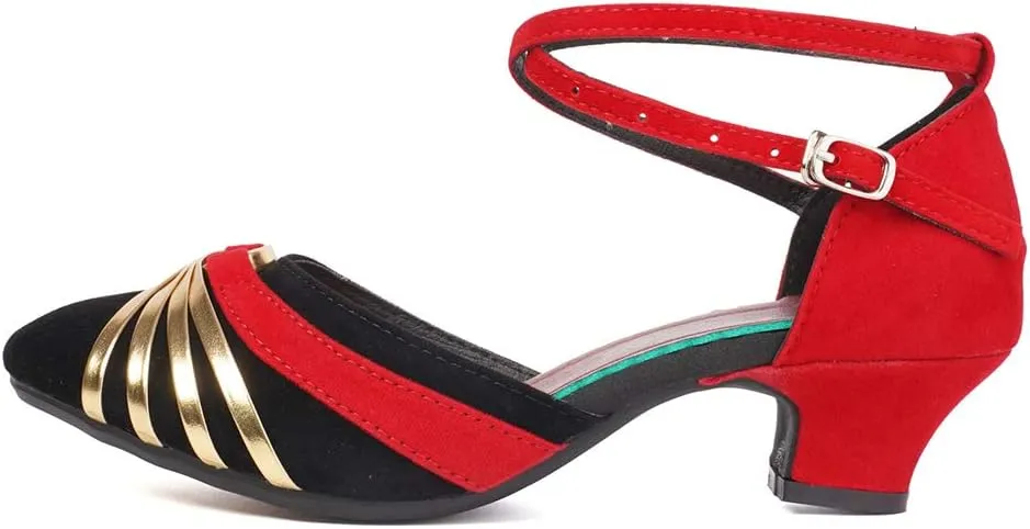 JUODVMP Women's Standard Latin Dance Shoes Professional Ballroom Performance Character Wedding Shoes for Women,DYBJ