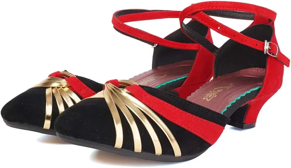 JUODVMP Women's Standard Latin Dance Shoes Professional Ballroom Performance Character Wedding Shoes for Women,DYBJ