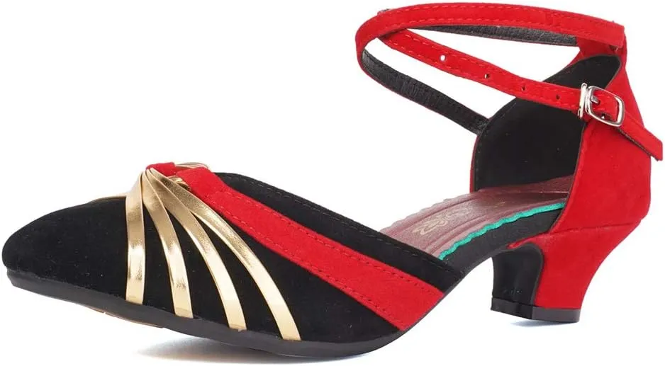 JUODVMP Women's Standard Latin Dance Shoes Professional Ballroom Performance Character Wedding Shoes for Women,DYBJ