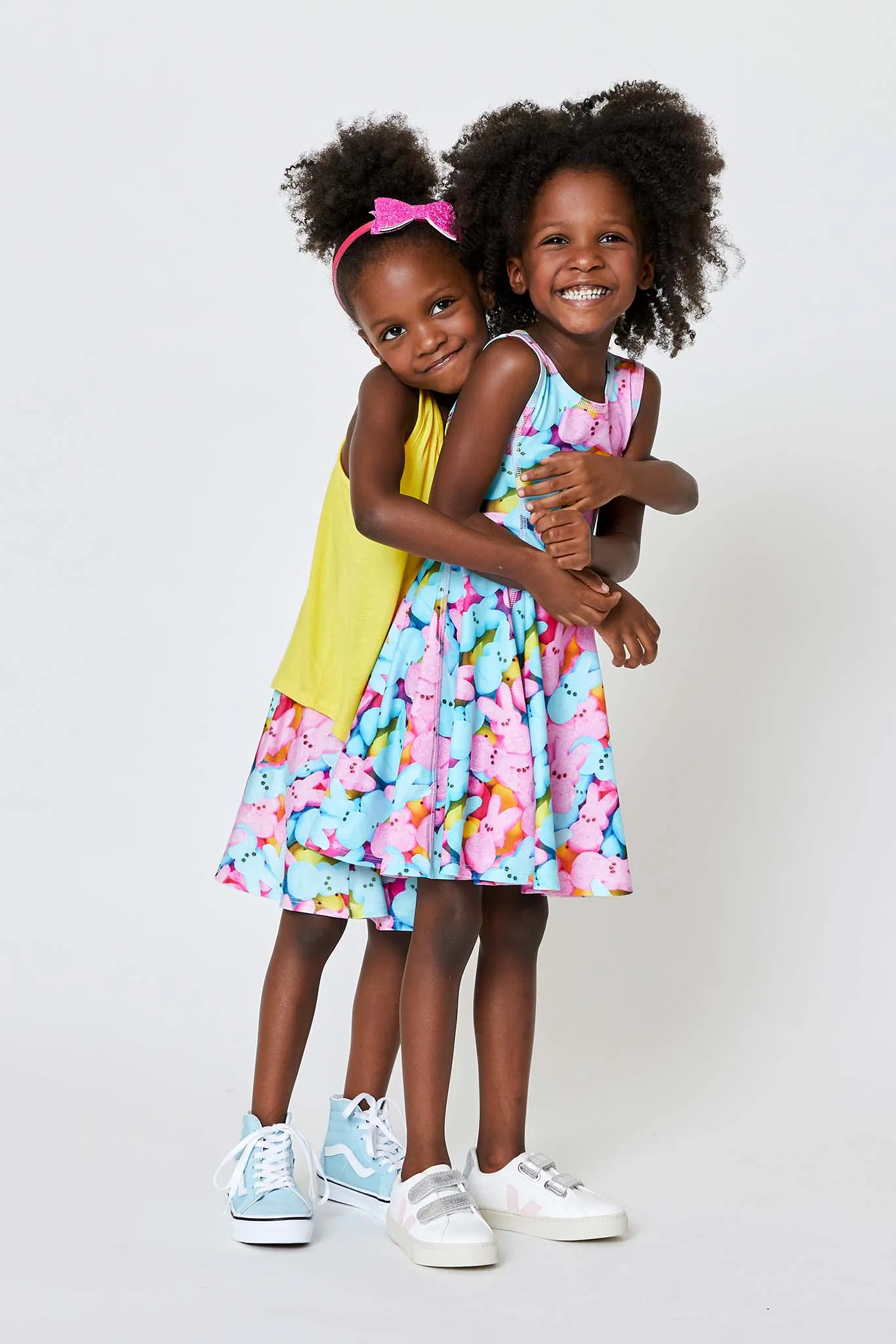Kids Skater Dress in Marshmallow Bunnies